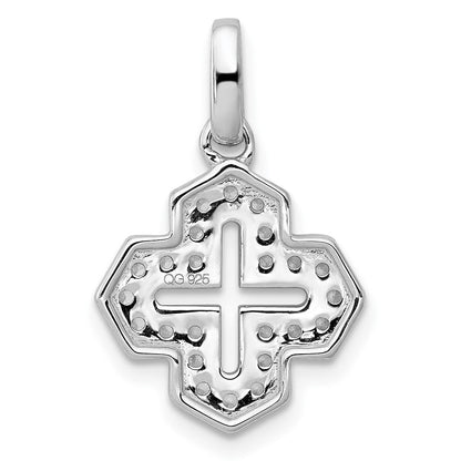 14K Weißgold 0,25 ct. Echter Diamant Fantasie-Kreuzanhänger