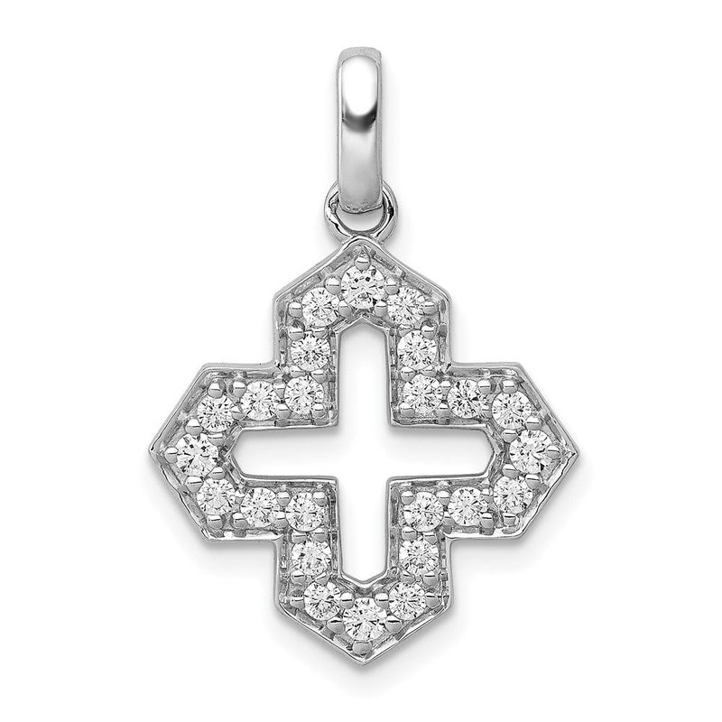 14k Weißgold Fancy-Anhänger mit 0,5 ct. echten Diamanten