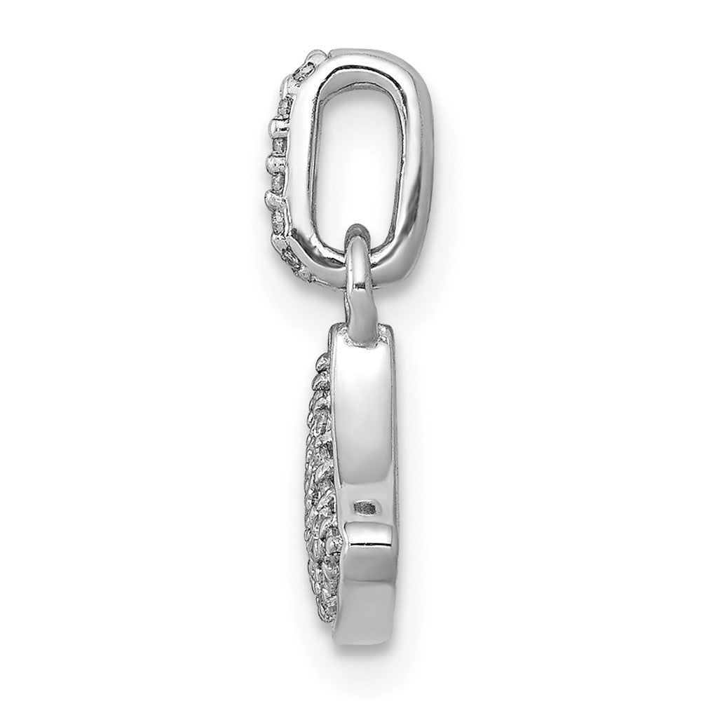 14K Weißgold 0,125 ct. Echter Diamant Fächerförmiger Anhänger