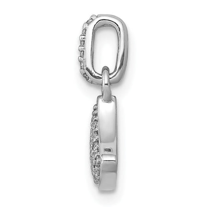 14K Weißgold 0,125 ct. Echter Diamant Fächerförmiger Anhänger