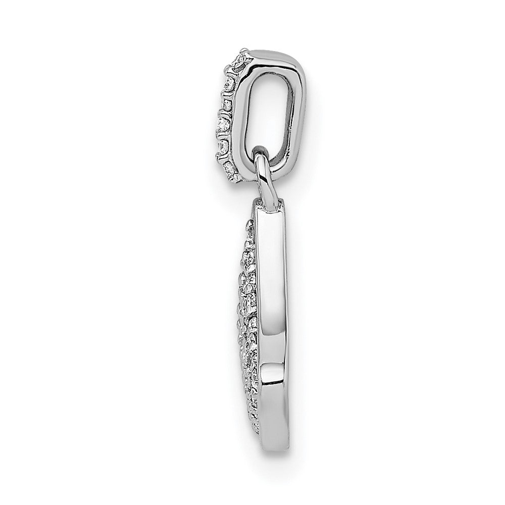 14K Weißgold Anhänger in Fächerform mit 0,25 ct. echten Diamanten