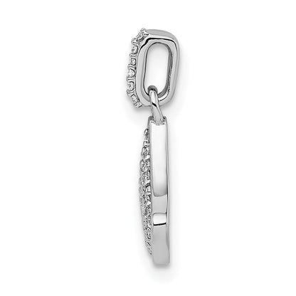 14K Weißgold Anhänger in Fächerform mit 0,25 ct. echten Diamanten