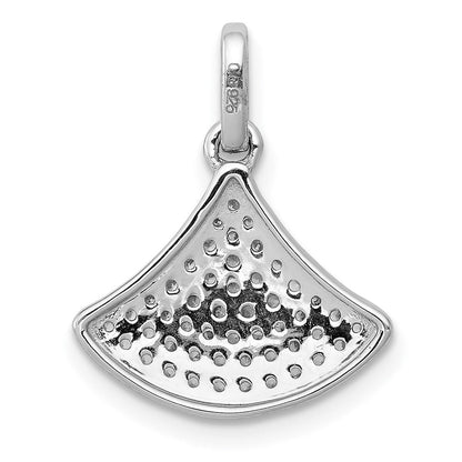 14K Weißgold Anhänger in Fächerform mit 0,25 ct. echten Diamanten