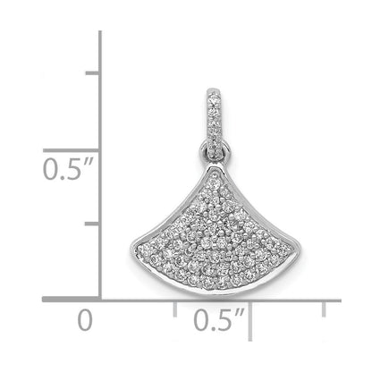 14K Weißgold Anhänger in Fächerform mit 0,25 ct. echten Diamanten