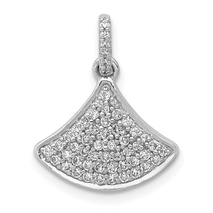 14K Weißgold Anhänger in Fächerform mit 0,25 ct. echten Diamanten