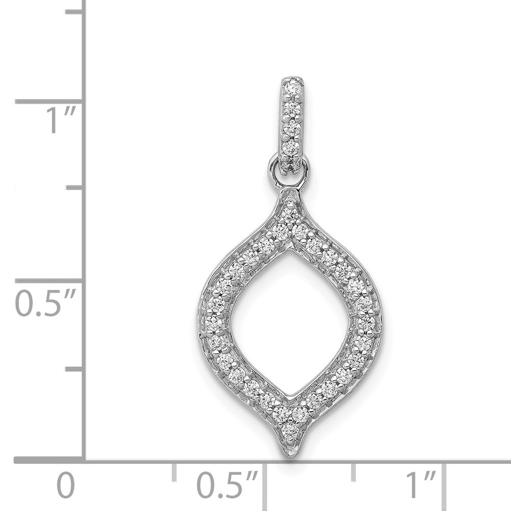 14K Weißgold Anhänger mit 0,25 ct. echten Diamanten, Fancy-Design