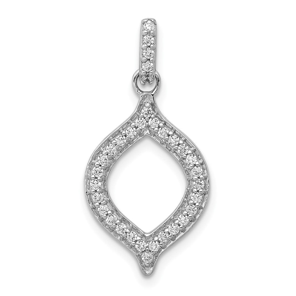14K Weißgold Anhänger mit 0,25 ct. echten Diamanten, Fancy-Design