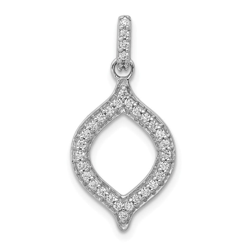 14K Weißgold Anhänger mit 0,25 ct. echten Diamanten, Fancy-Design