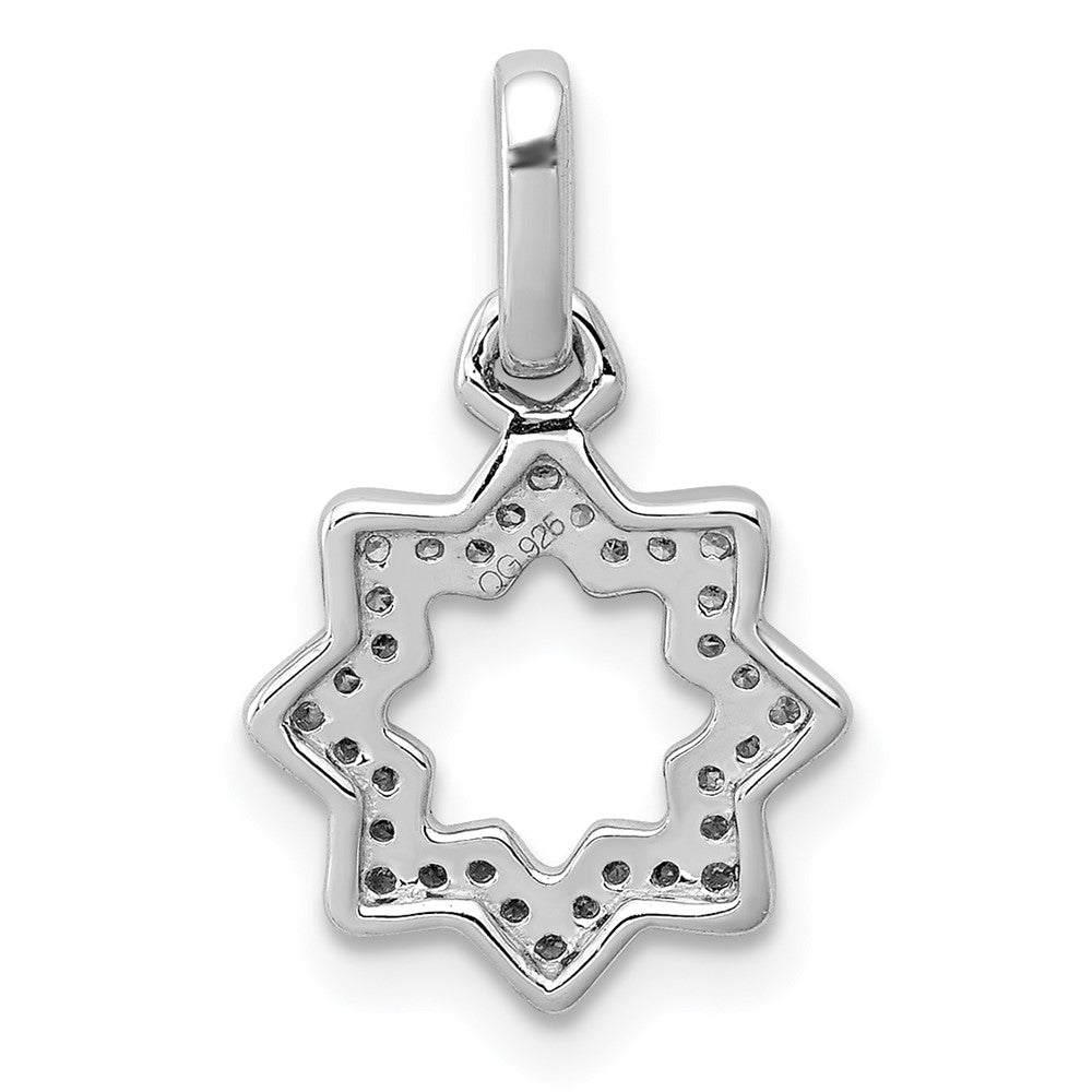 14K Weißgold 0,1 ct. Echter Diamant Davidstern-Anhänger