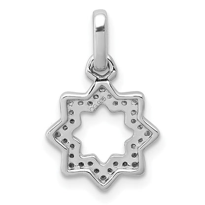 14K Weißgold 0,1 ct. Echter Diamant Davidstern-Anhänger