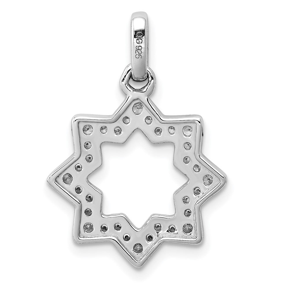 14K Weißgold Davidstern-Anhänger mit 0,25 ct. echten Diamanten