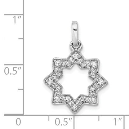 14K Weißgold Davidstern-Anhänger mit 0,25 ct. echten Diamanten