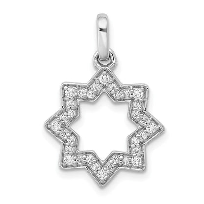 14K Weißgold Davidstern-Anhänger mit 0,25 ct. echten Diamanten