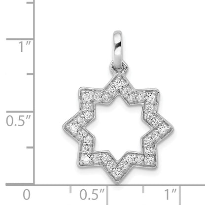 14 Karat Weißgold Anhänger Davidstern mit 0,5 ct. echten Diamanten