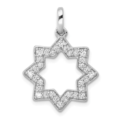14 Karat Weißgold Anhänger Davidstern mit 0,5 ct. echten Diamanten