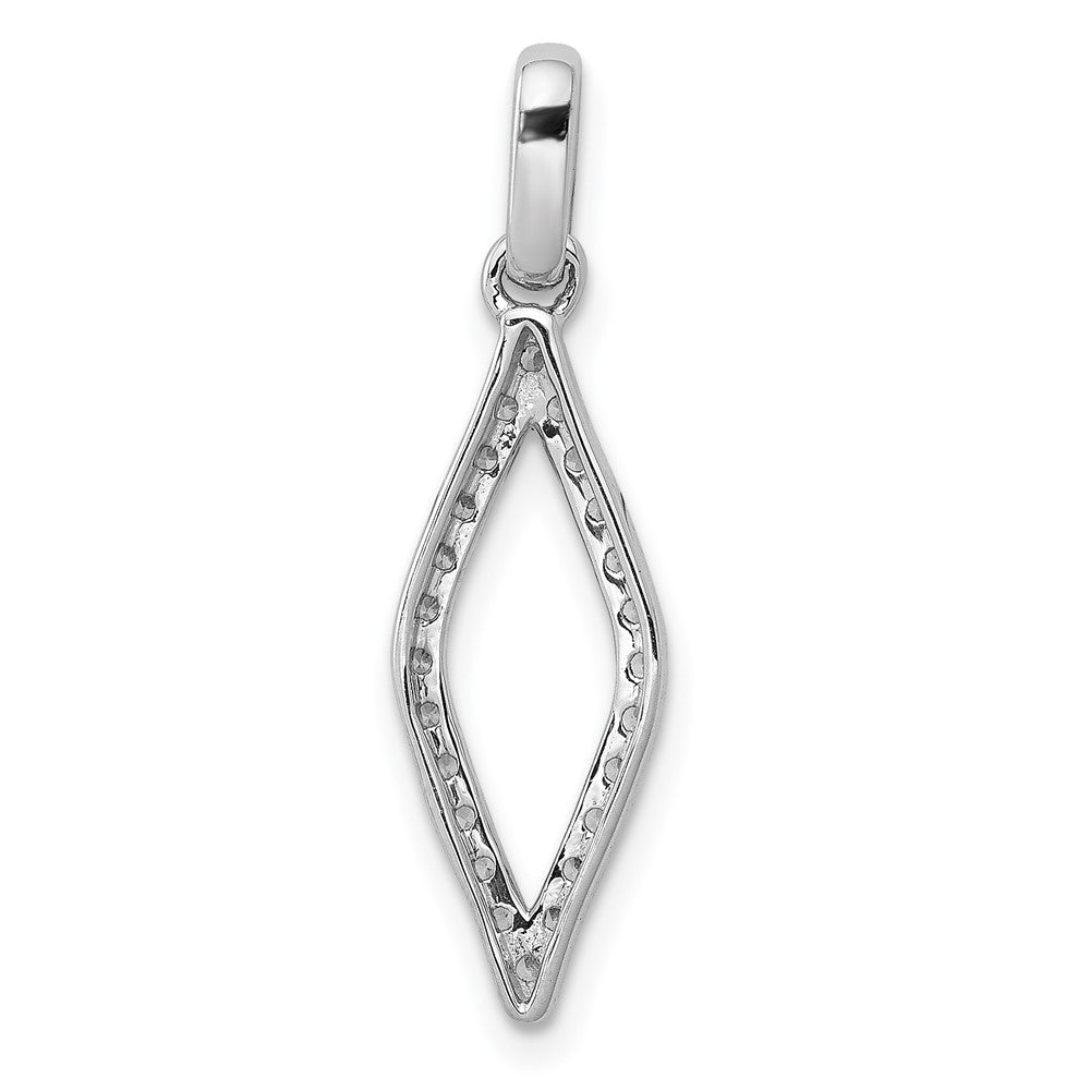 14K Weißgold Anhänger mit 0,25 ct. im Labor gezüchteten Diamanten VS/SI+ G+, geometrisches Modedesign, komplett