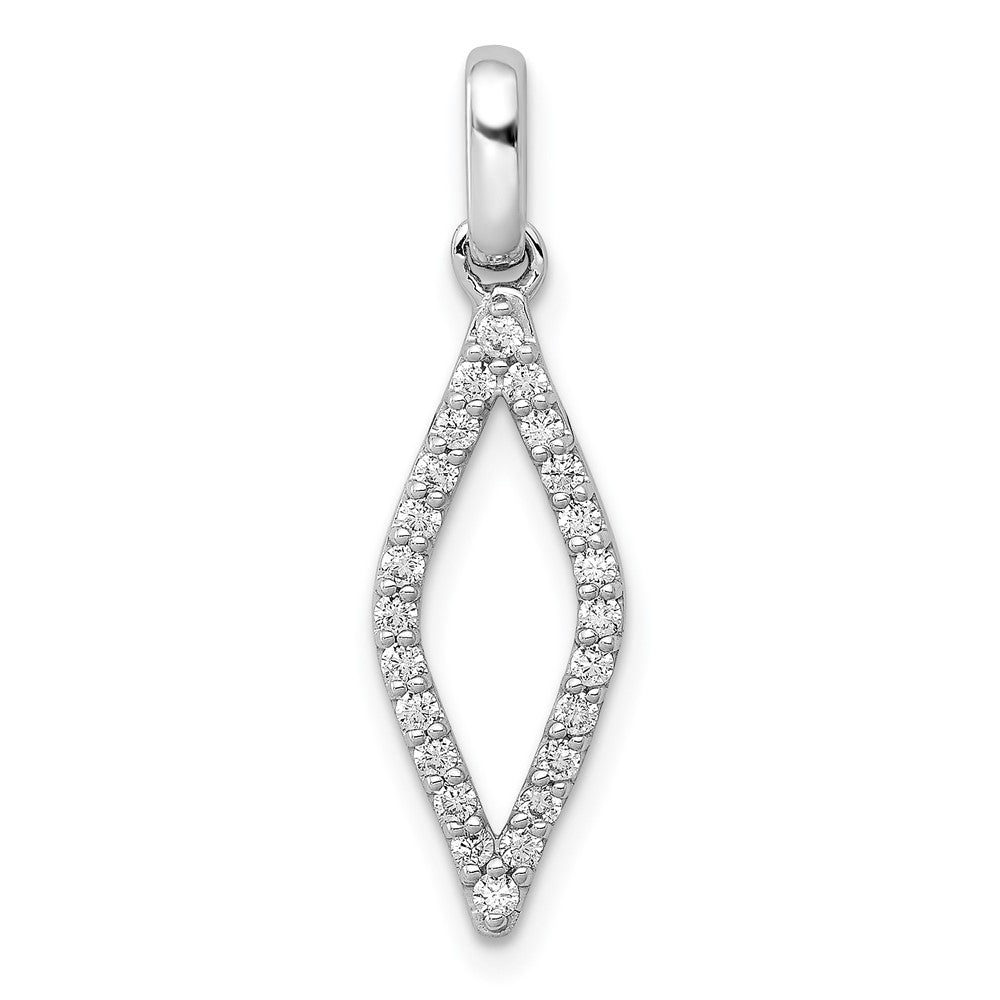 14K Weißgold Anhänger mit 0,25 ct. im Labor gezüchteten Diamanten VS/SI+ G+, geometrisches Modedesign, komplett