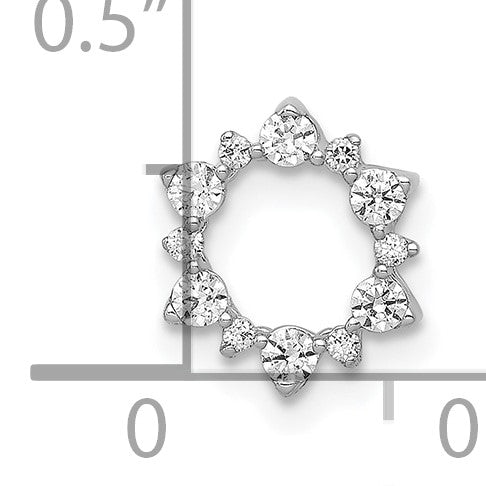 10K Weißgold Diamant Fantasie Kreis Kette Anhänger