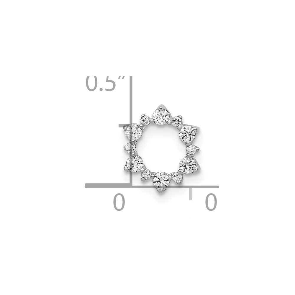 10K Weißgold Diamant Fantasie Kreis Kette Anhänger