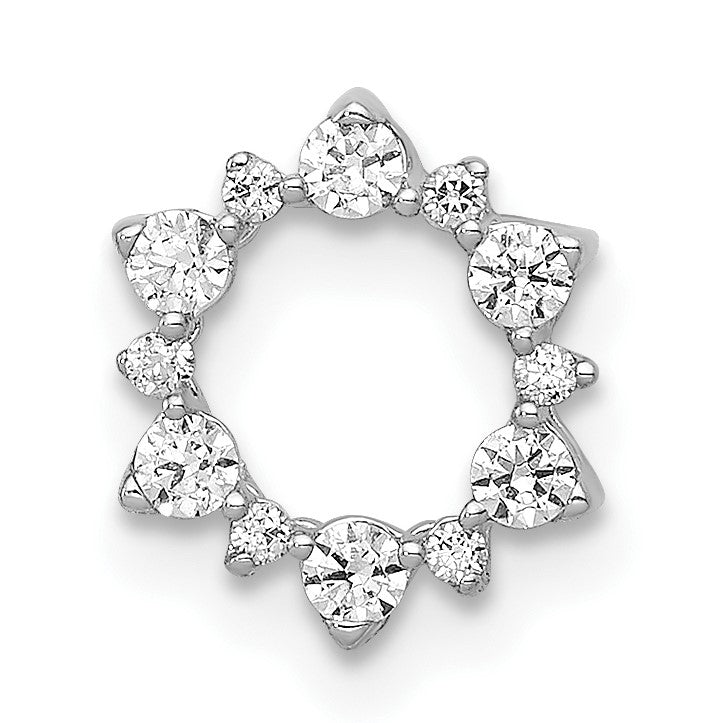 10K Weißgold Diamant Fantasie Kreis Kette Anhänger