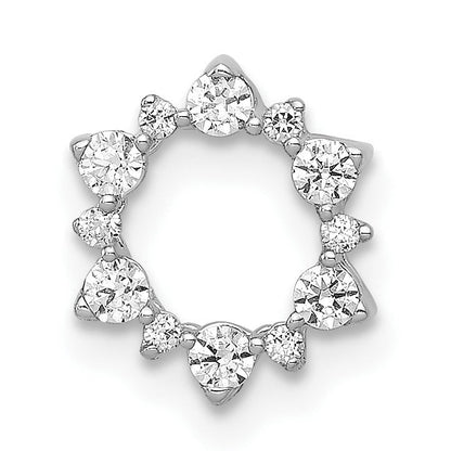 10K Weißgold Diamant Fantasie Kreis Kette Anhänger