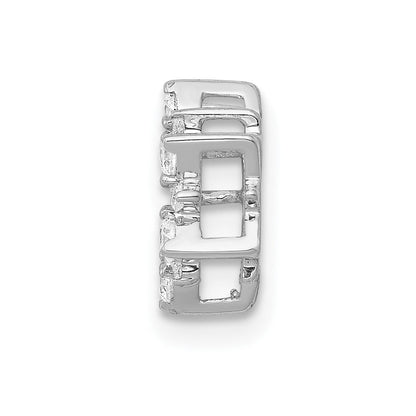 14K Weißgold Echt Diamant Fantasie Kreis Kette Anhänger