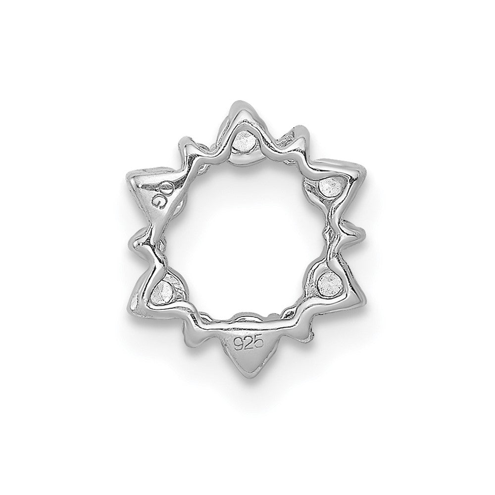 14K Weißgold Echt Diamant Fantasie Kreis Kette Anhänger