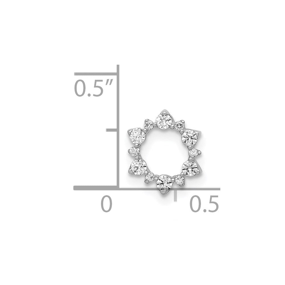 14K Weißgold Echt Diamant Fantasie Kreis Kette Anhänger