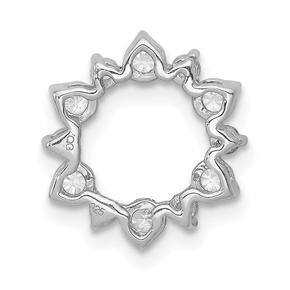 14K Weißgold 1/2ct. Echt Diamant Fantasie Kreis Kette Anhänger