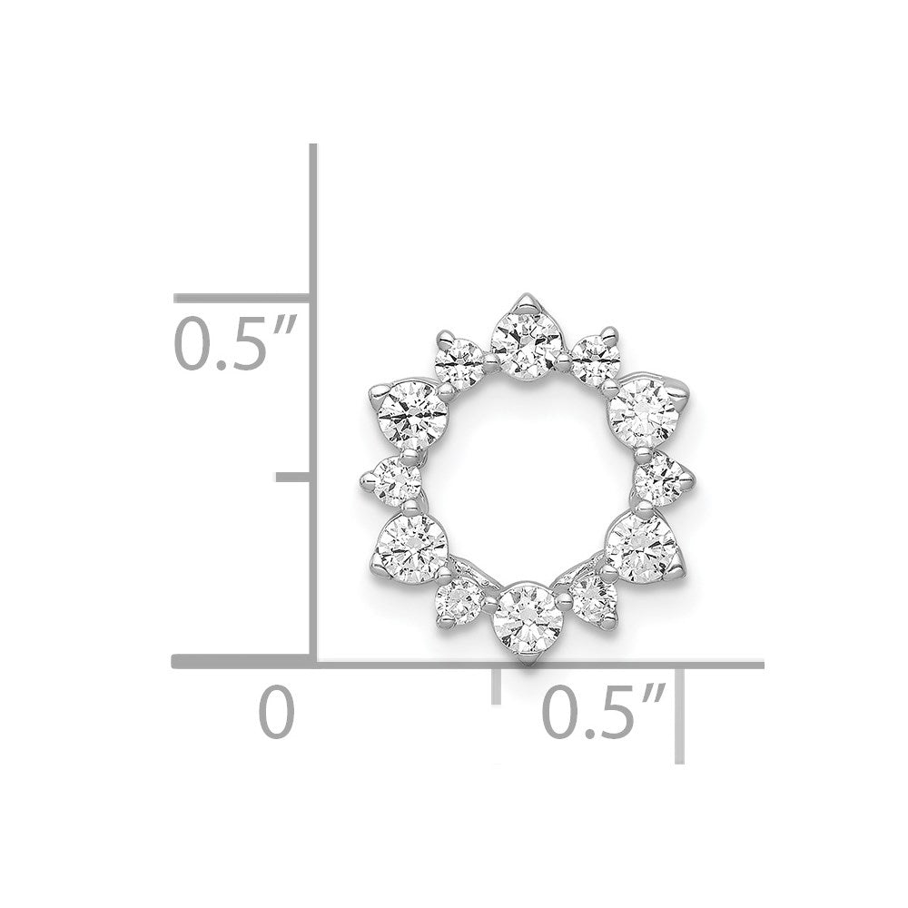 14K Weißgold 1/2ct. Echt Diamant Fantasie Kreis Kette Anhänger