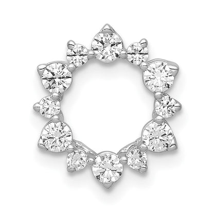 14K Weißgold 0,5 ct. Labordiamant VS/SI+ G+ Fashion-Rundketten-Gleitanhänger