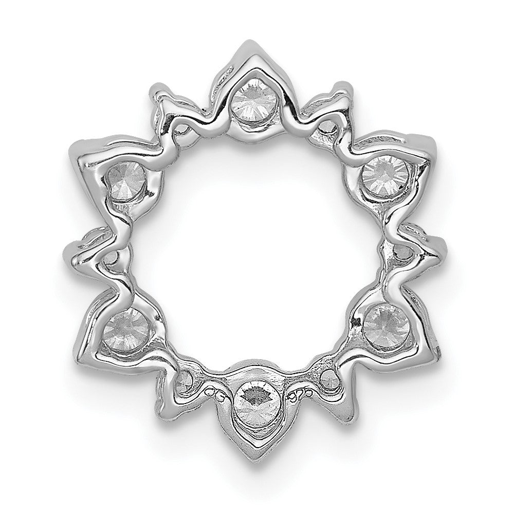 14K Weißgold Echt Diamant Fantasie Kreis Kette Anhänger