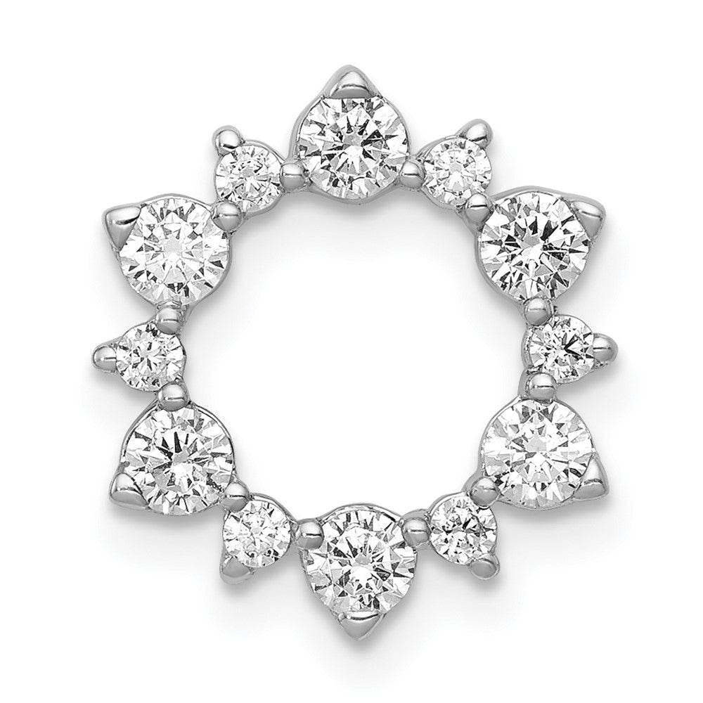 14K Weißgold 0,625 ct. Laborgezüchteter Diamant VS/SI+ G+ Fashion Kreiskette Gleitanhänger