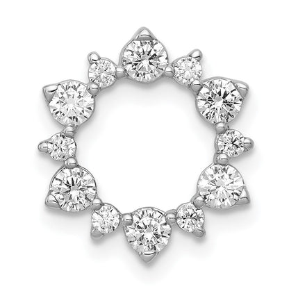 14K Weißgold 0,625 ct. Laborgezüchteter Diamant VS/SI+ G+ Fashion Kreiskette Gleitanhänger