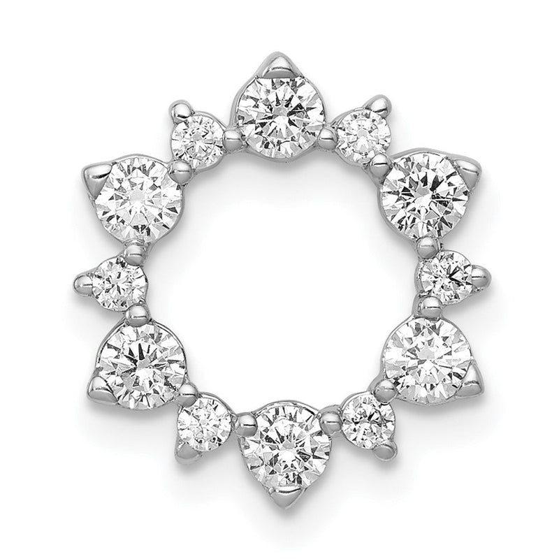 14K Weißgold 0,625 ct. Laborgezüchteter Diamant VS/SI+ G+ Fashion Kreiskette Gleitanhänger