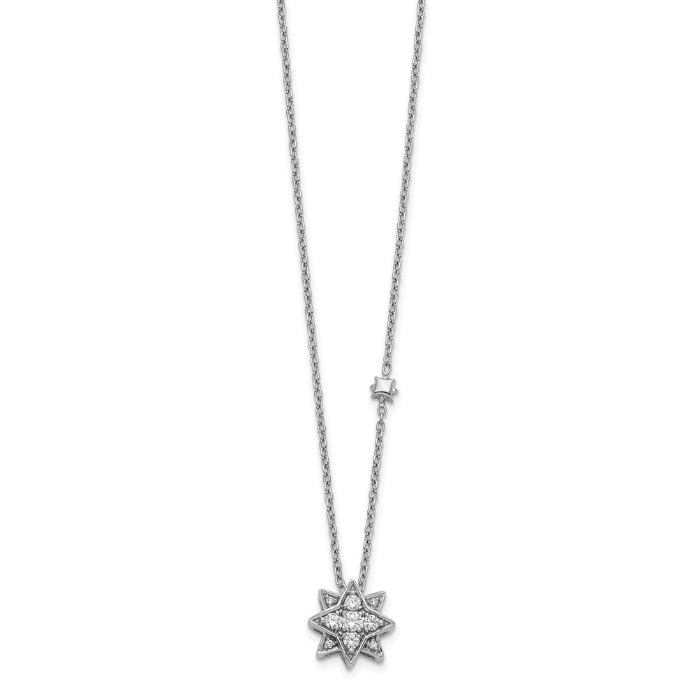 14K Weißgold Echt Diamant Halskette