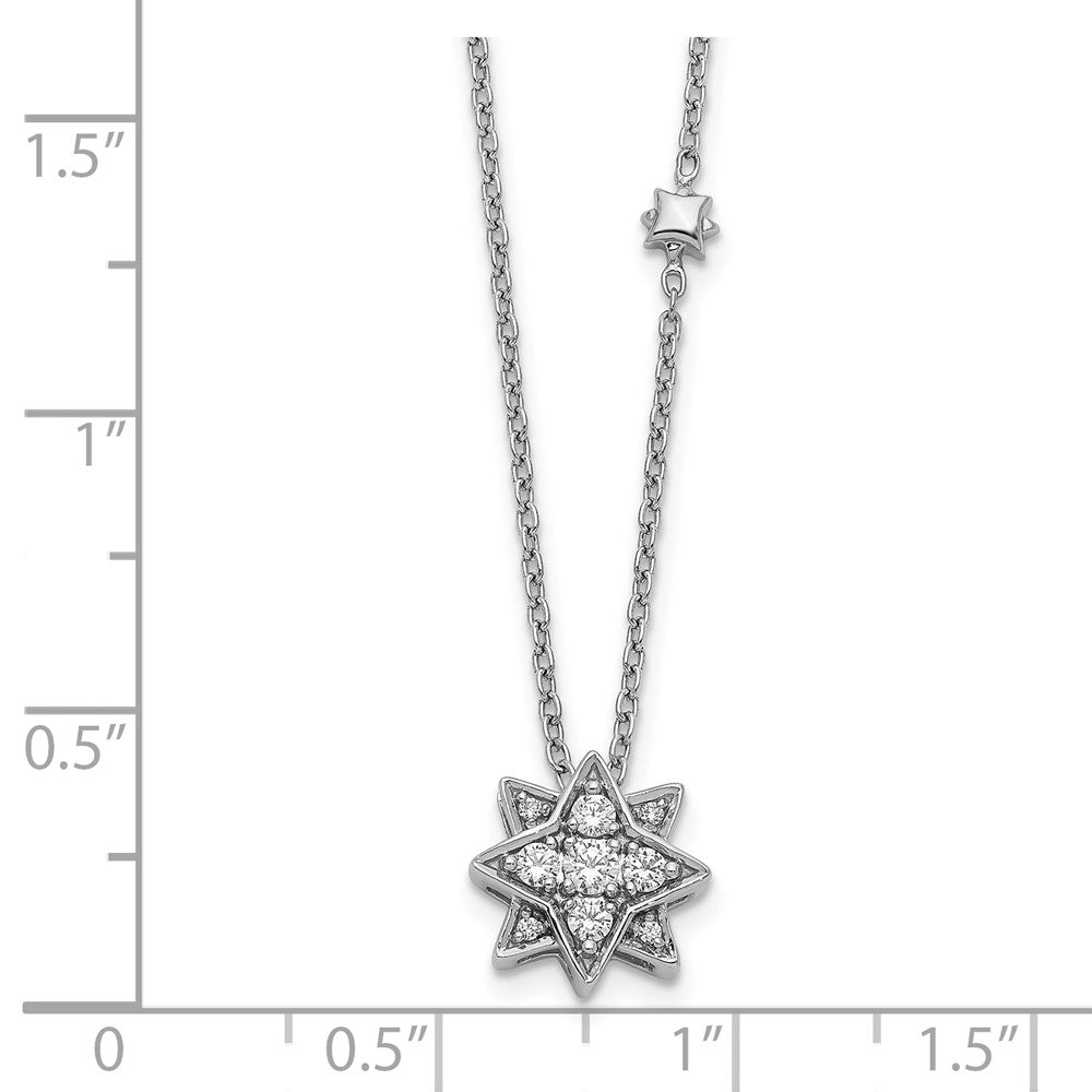 14K Weißgold Echt Diamant Halskette