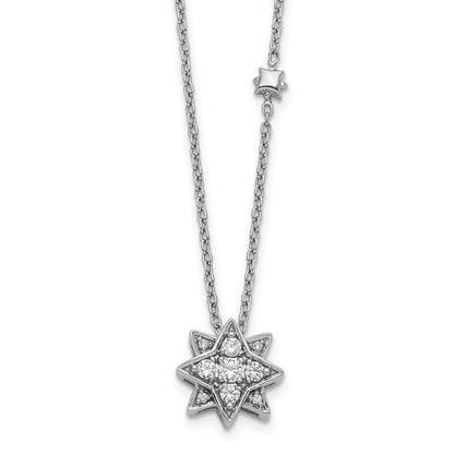 14K Weißgold Echt Diamant Halskette