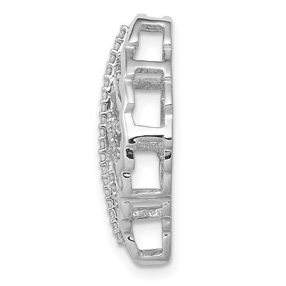 14K Weißgold 1/6ct. Echt Diamant Blatt Kette Anhänger