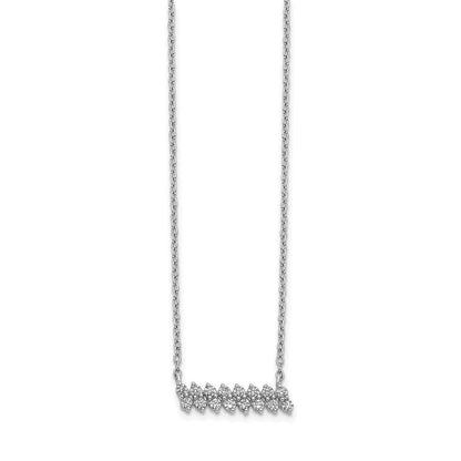 14K Weißgold Echt Diamant Stab Halskette