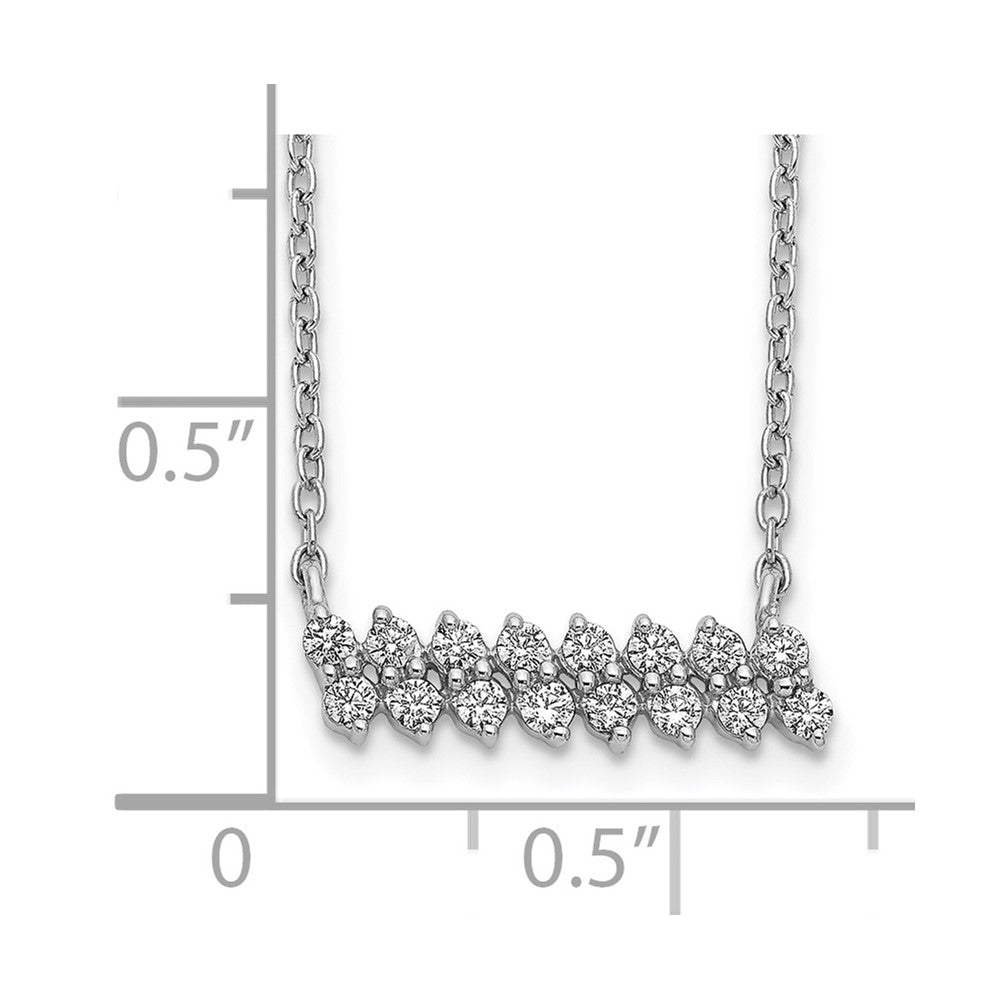 14K Weißgold Echt Diamant Stab Halskette