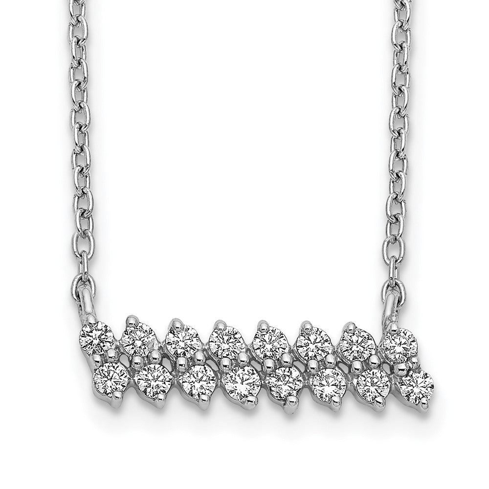 14K Weißgold Echt Diamant Stab Halskette