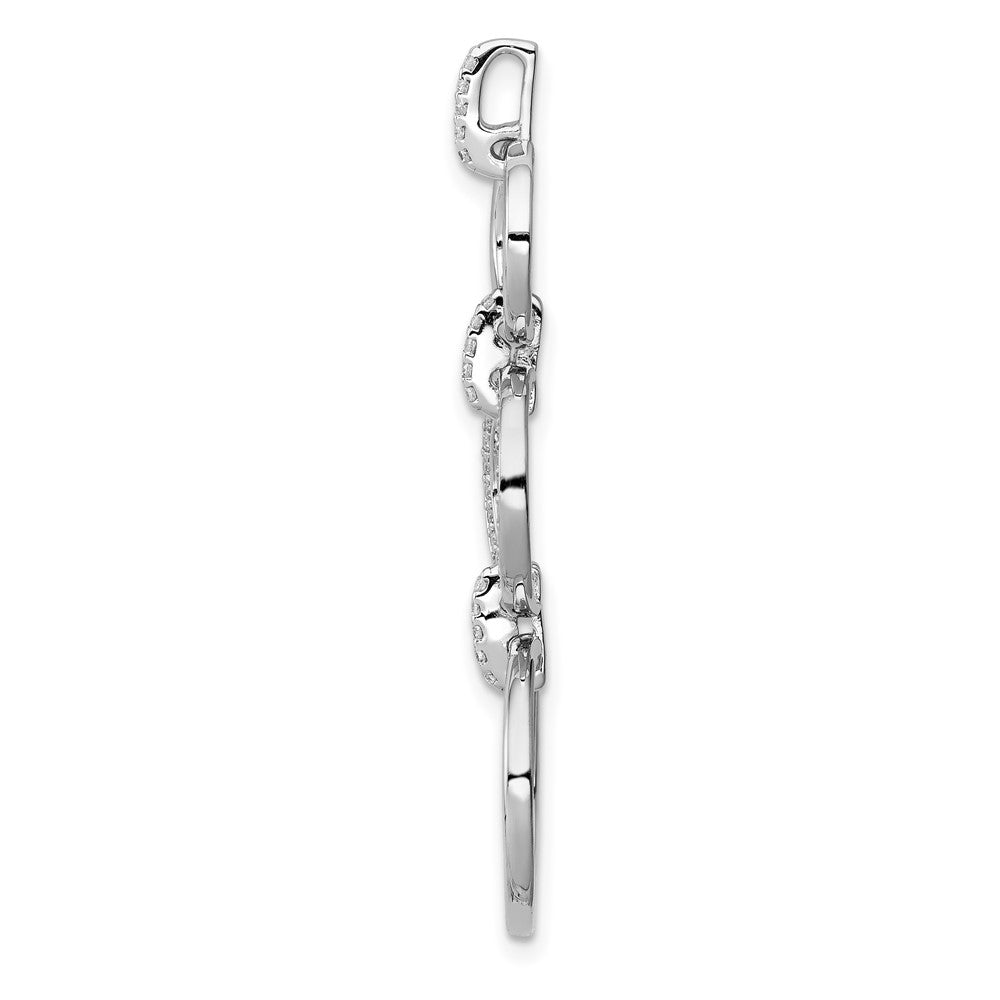 14K Weißgold Anhänger mit 0,16 ct. echten Diamanten, ausgefallener Kreis-Design, hängend