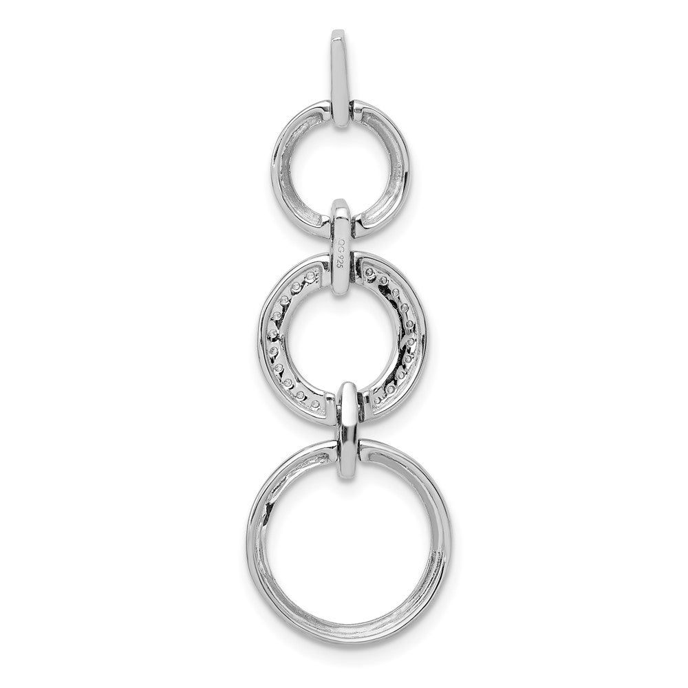 14K Weißgold Anhänger mit 0,16 ct. echten Diamanten, ausgefallener Kreis-Design, hängend