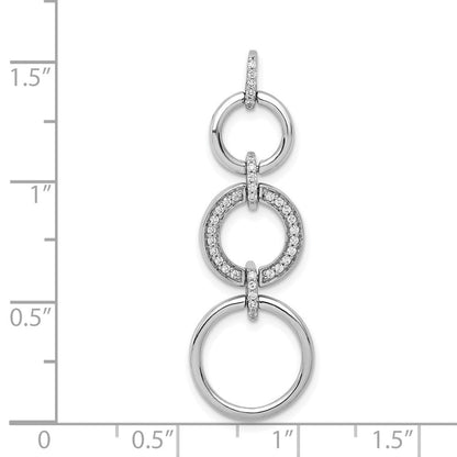 14K Weißgold Anhänger mit 0,16 ct. echten Diamanten, ausgefallener Kreis-Design, hängend