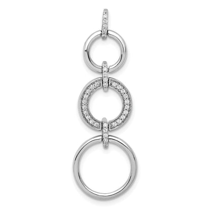 14K Weißgold Anhänger mit 0,16 ct. echten Diamanten, ausgefallener Kreis-Design, hängend
