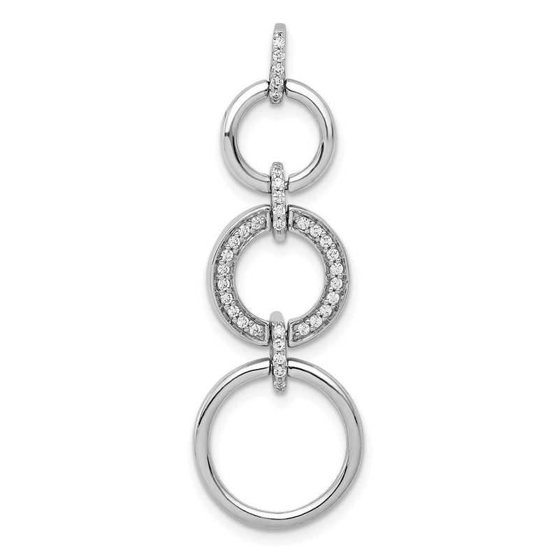 14K Weißgold Anhänger mit 0,16 ct. echten Diamanten, ausgefallener Kreis-Design, hängend