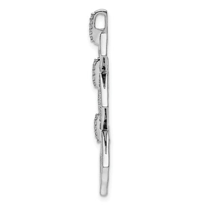 14K Weißgold 0,17 ct. Echter Diamant Fancy-Quadrat-Wackelanhänger