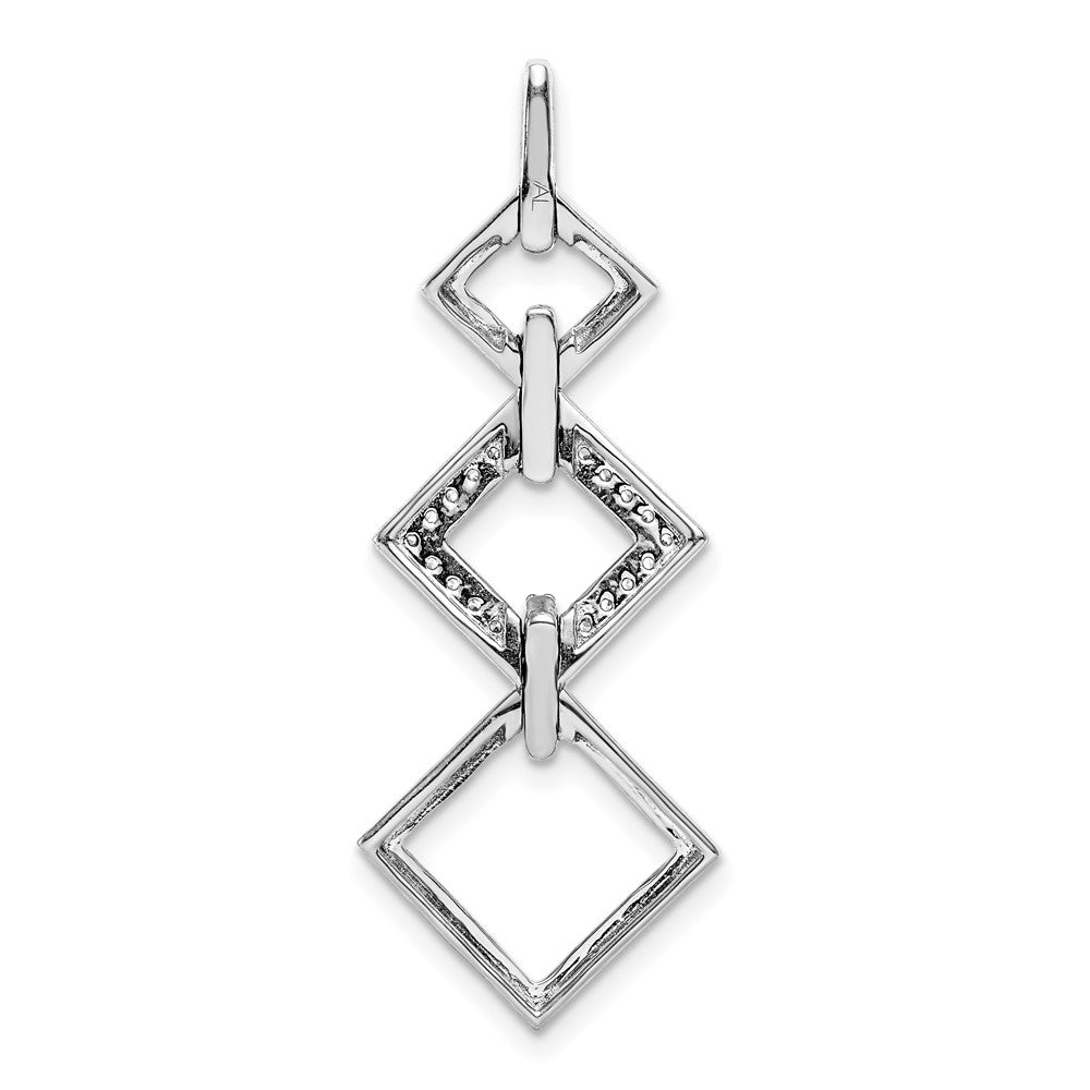14K Weißgold 0,17 ct. Echter Diamant Fancy-Quadrat-Wackelanhänger