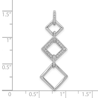 14K Weißgold 0,17 ct. Echter Diamant Fancy-Quadrat-Wackelanhänger
